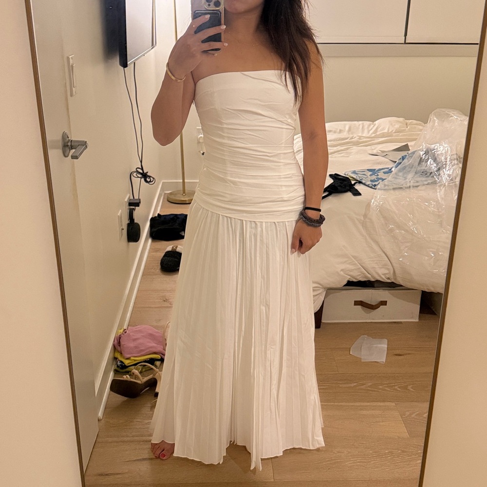 Jonathan Simkhai ARIE STRAPLESS BUSTIER MIDI DRESS